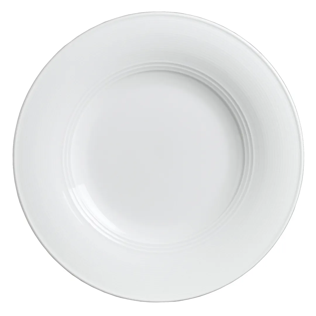 Steelite 6300P007 - Flat Rim Coupe Plate, 12" Round Aura Porcelain, Oven Safe to 465°F - 6/Case