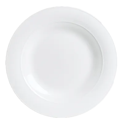 Steelite 6300P011 Flat Rim Plate, 9.5" Round Porcelain, Aura Finish, Oven Safe to 465°F - 24/Case