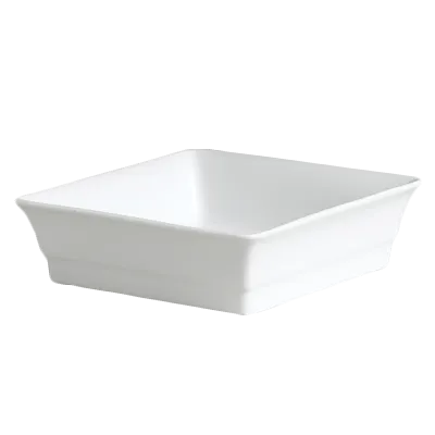Steelite 6300P100 - Square Porcelain Tray, 6" x 6" x 2", 13 oz, Aura, Oven Safe 465°F - 24/Case