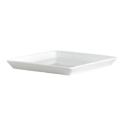Steelite 6300P110 Square Porcelain Tray Aura, 5.5" x 5.5" x 0.75", Oven Safe to 465°F - 24/Case