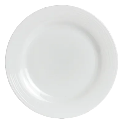 Steelite 6305P603 Plate 9.5" Round Porcelain Wide Rim Embossed Frame Oven Safe to 465°F - 24/Case