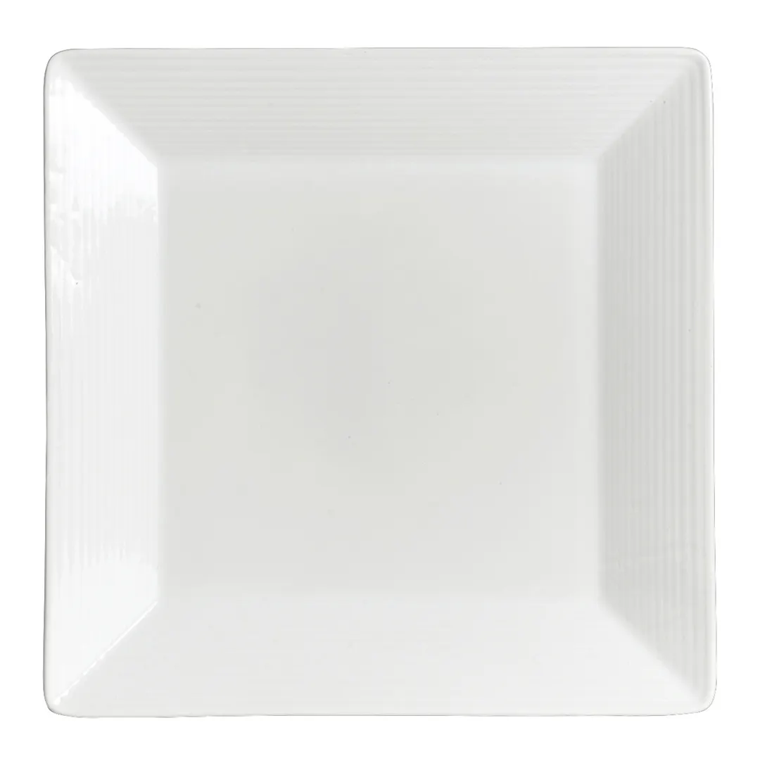 Steelite 6305P691 Square Porcelain Plate, 10.6" Square, Deep Rim, Oven Safe to 465°F - 1 Dozen