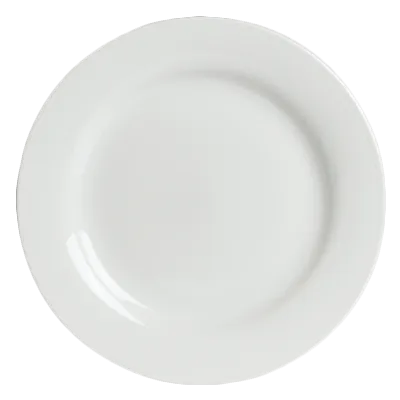 Steelite 6306P704 - 8.25" Round Porcelain Salad Plate, Wide Rim, Oven Safe to 465°F - 24/Case