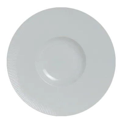 Steelite 6314P1005 Round Plate, 10.63" Porcelain with Wide Rim, Oven Safe to 465°F - 1 Dozen