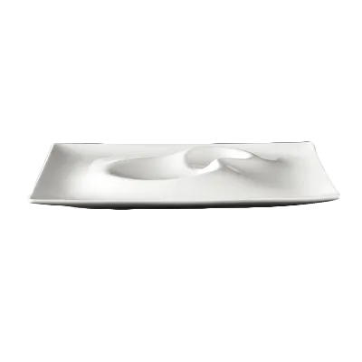 Steelite 6315P1202 Square Plate, 10.5" x 10.5" Porcelain, Oven Safe 465°F, Curves - 6/Case