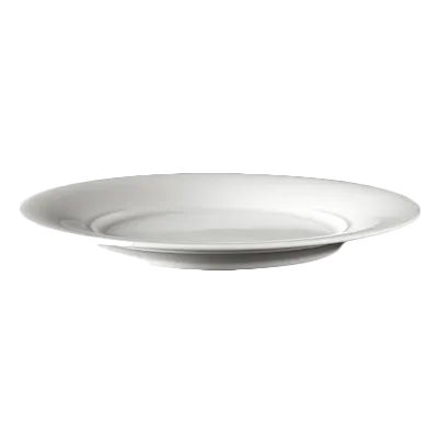 Steelite 6321P1301 Round Porcelain Plate, 11" Diameter, Wide Rim, Oven Safe to 465°F - 1 Dozen