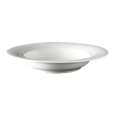 Steelite 6321P1305 - Deep 8" Round Porcelain Plate, 13.75 oz, Wide Rim, Oven Safe to 465°F - 1 Dozen