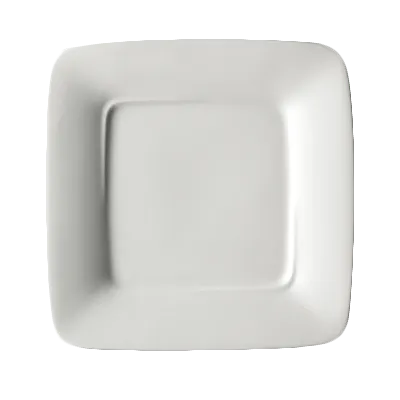 Steelite 6321P1307 Square China Plate, 8" x 8" Porcelain, Wide Rim, Oven Safe to 465°F - 24/Case