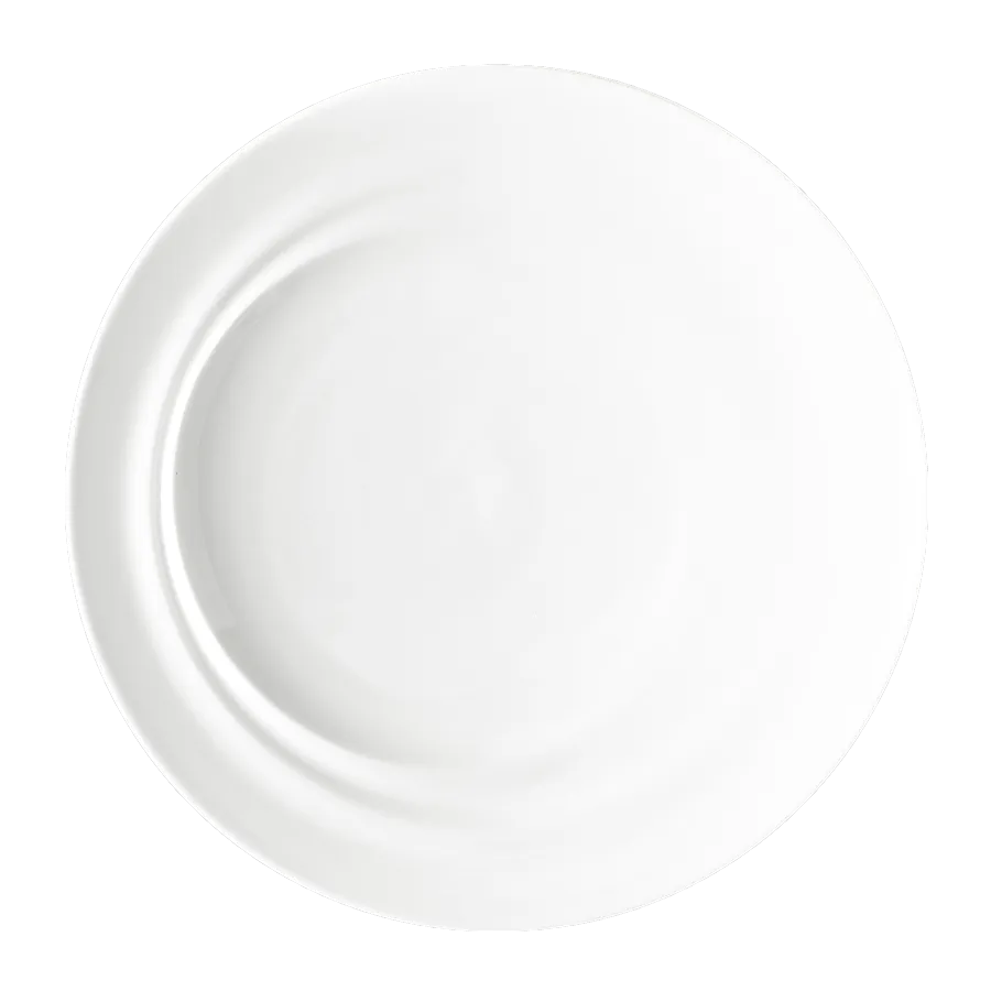 Steelite 6331P1231 Flat 10.5" Round Porcelain Plate, Flat Edge, Oven Safe to 465°F - 1 Dozen