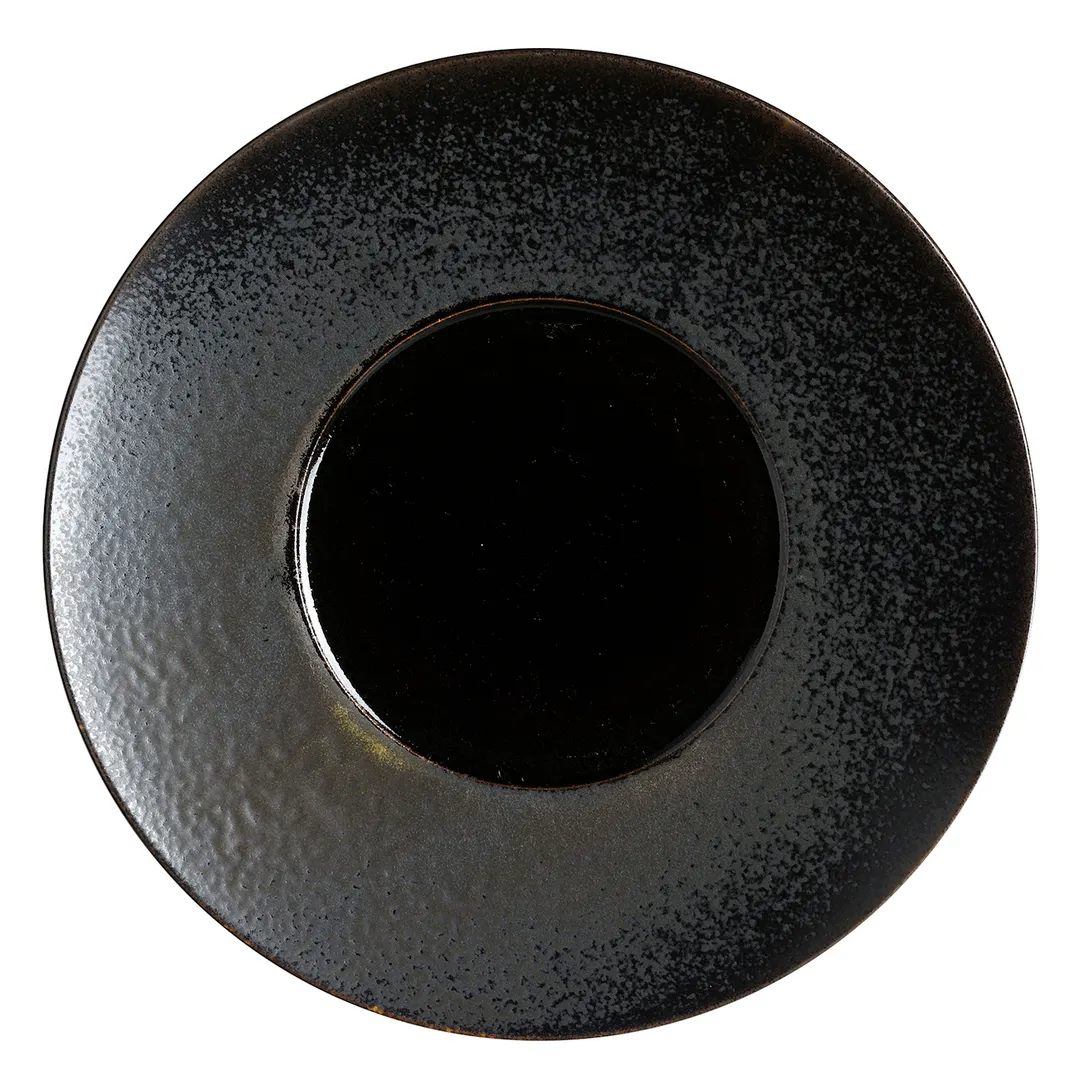 Steelite 6413MY003 - 11.25" Slate Round Porcelain Plate, Wide Rim Glossy Well - 6/Case