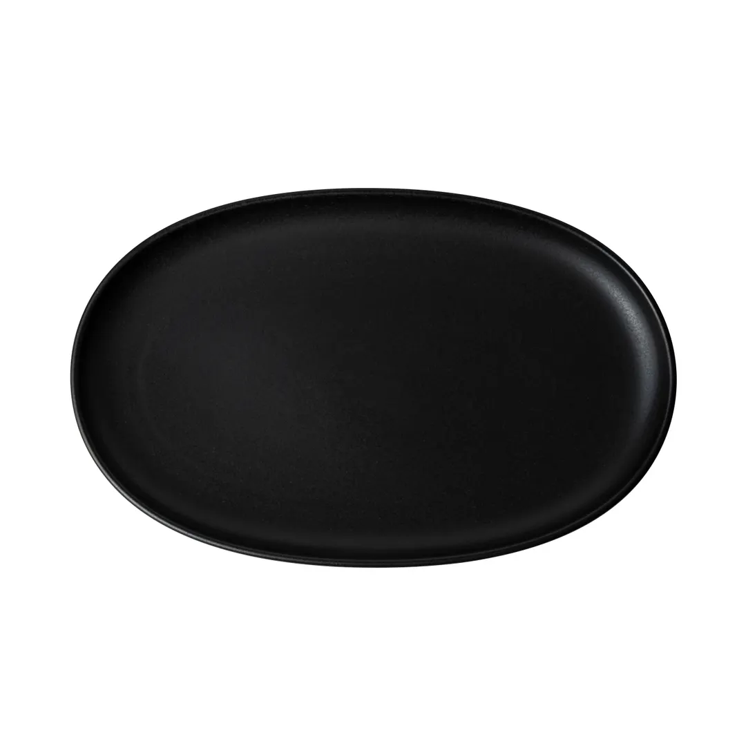 Steelite 6413MY034 - China Plate, 11.5" W x 7.25" D x 1" H, Round Porcelain Wabi Sabi Slate - 6/Pack