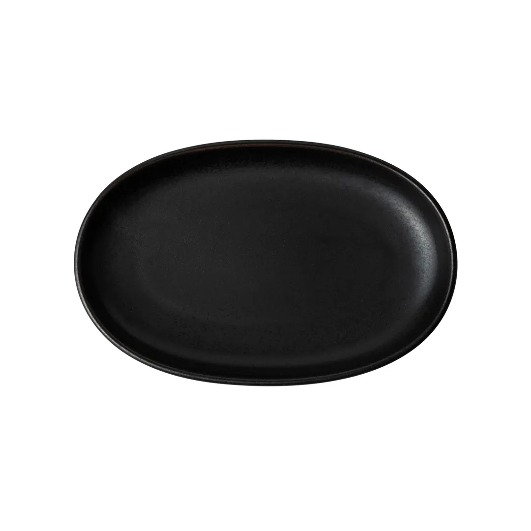 Steelite 6413MY035 - Wabi Sabi Slate Oval Porcelain Plate, 7.0" X 4.25" X 1.0", 1 Dozen