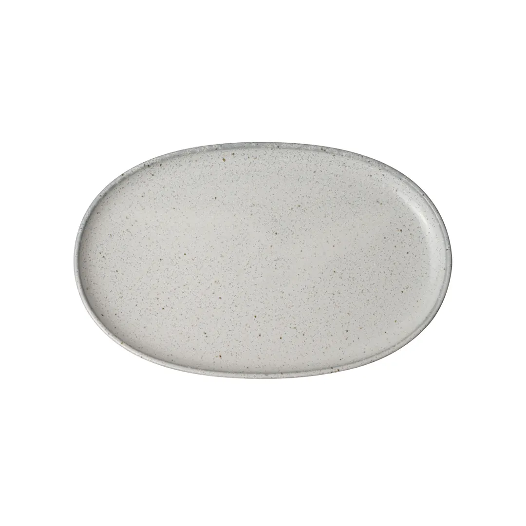 Steelite 6415MY034 - Oval Plate, 11.5"W x 7.25"D x 1"H, Porcelain, Wabi Sabi Lichen - 6/Pack