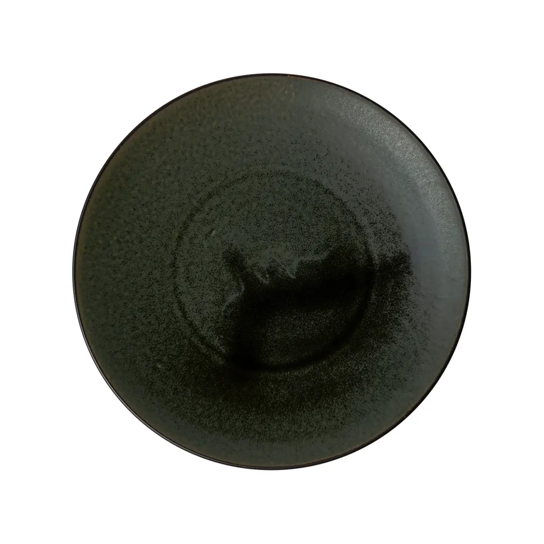 Steelite 6418MY009 Coupe Rim Round Plate, 11.25" Porcelain, Kelp Design By Rene Ozorio - 6/Case