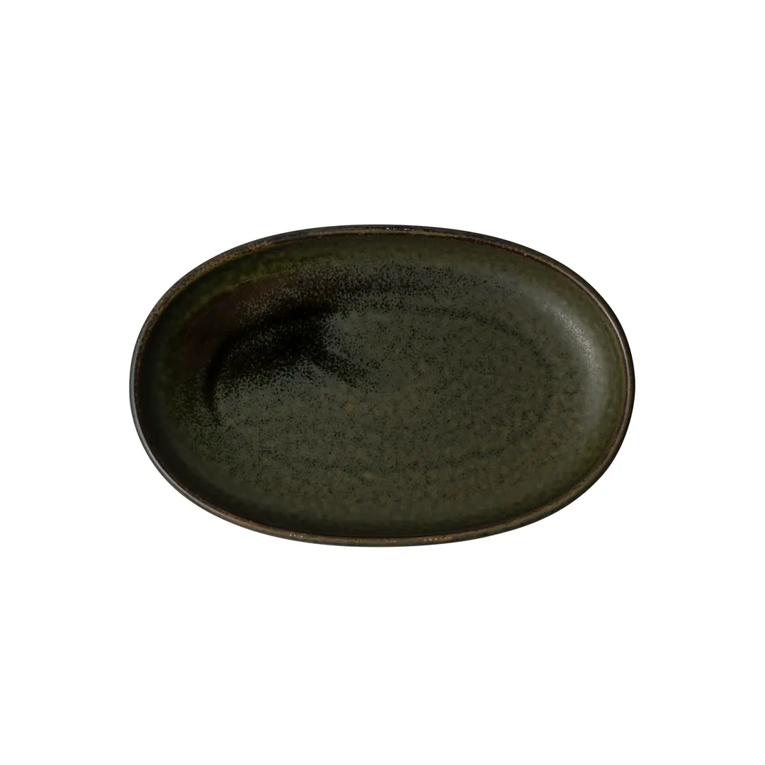 Steelite 6418MY035 Oval Porcelain Plate, Kelp Design, 7.0" x 4.25" x 1.0" - 1 Dozen