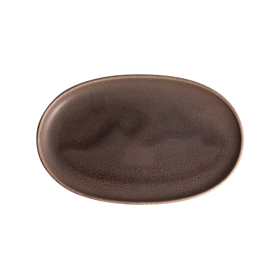Steelite 6419MY034 Oval Plate, Wabi Sabi Plum Porcelain, 11.5" W x 7.25" D x 1" H - 6/Pack