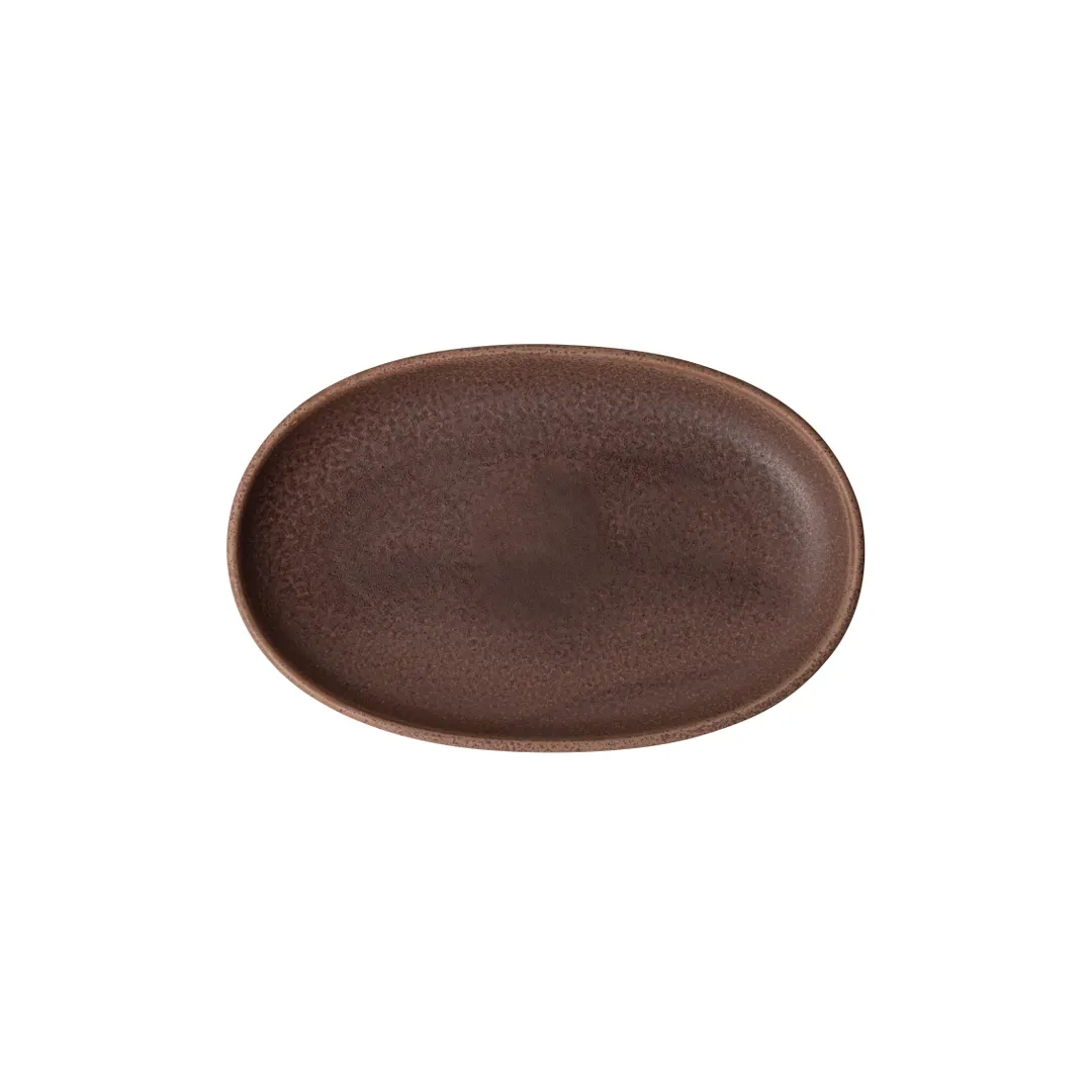 Steelite 6419MY035 Oval China Plate, Wabi Sabi Plum Porcelain, 7" x 4.25" x 1" - 1 Dozen