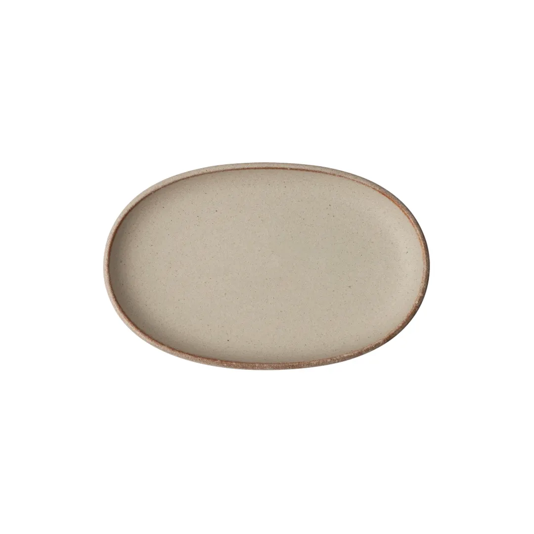 Steelite 6420MY035 - Oval Porcelain Plate, 7" Diameter, Wabi Sabi Shoji Rene Ozorio Design - 1 Dozen