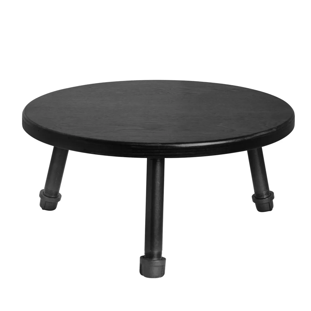 Steelite 6525T206 - Round Ebony Wood Stand, 6.75" Dia, 8" Height, Metal Base, Hand Wash - 1/Case