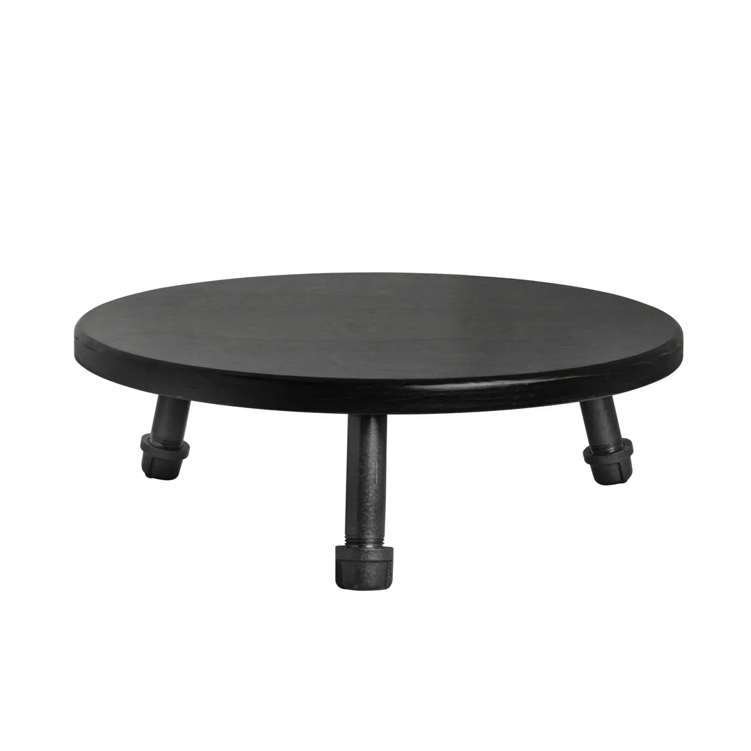 Steelite 6525T207 - Round Ebony Buffet Stand, 8" Height, 4.75" Platform, Base, Hand Wash - 1/Case