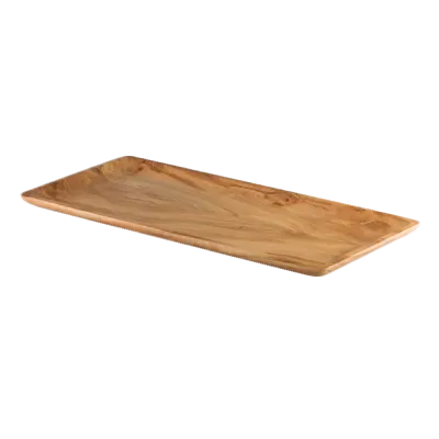 Steelite 6525TW304 - Rectangular Wooden Plate, 13.75" x 6.5", Hand Wash Only, No Handle - 6/Case