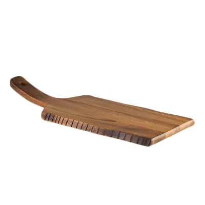 Steelite 6525TW305 - Rectangular Wooden Serving Board 16.0" x 6.5" With Handle, Wood Finish - 6/Case