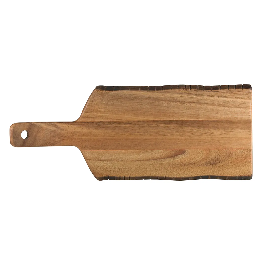 Steelite 6525TW305 - Rectangular Wooden Serving Board 16.0" x 6.5" With Handle, Wood Finish - 6/Case