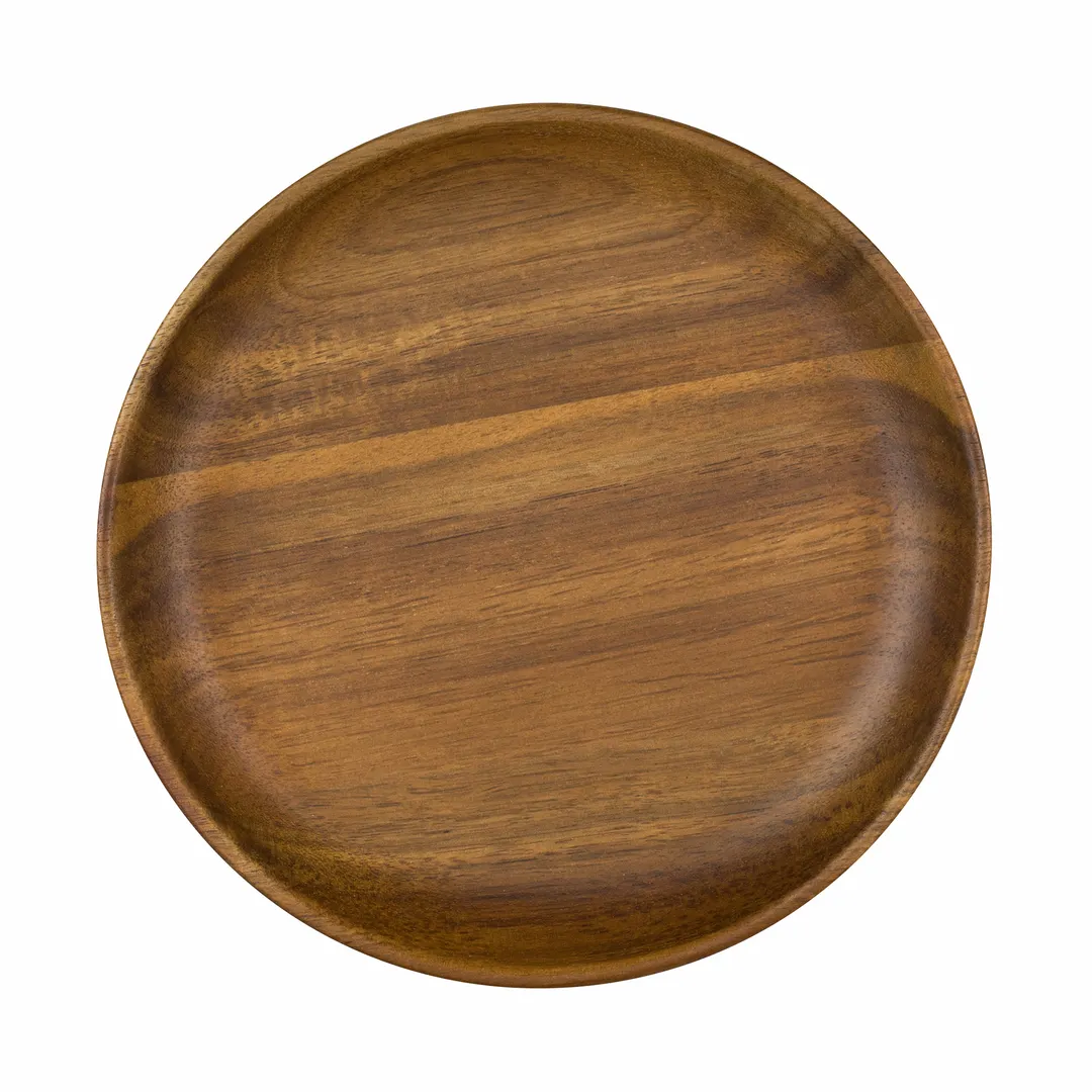 Steelite 6525TW316 - Wooden Round Platter, 11.0" x 1.25" Thick, Hand Wash, No Handle, 6/Case