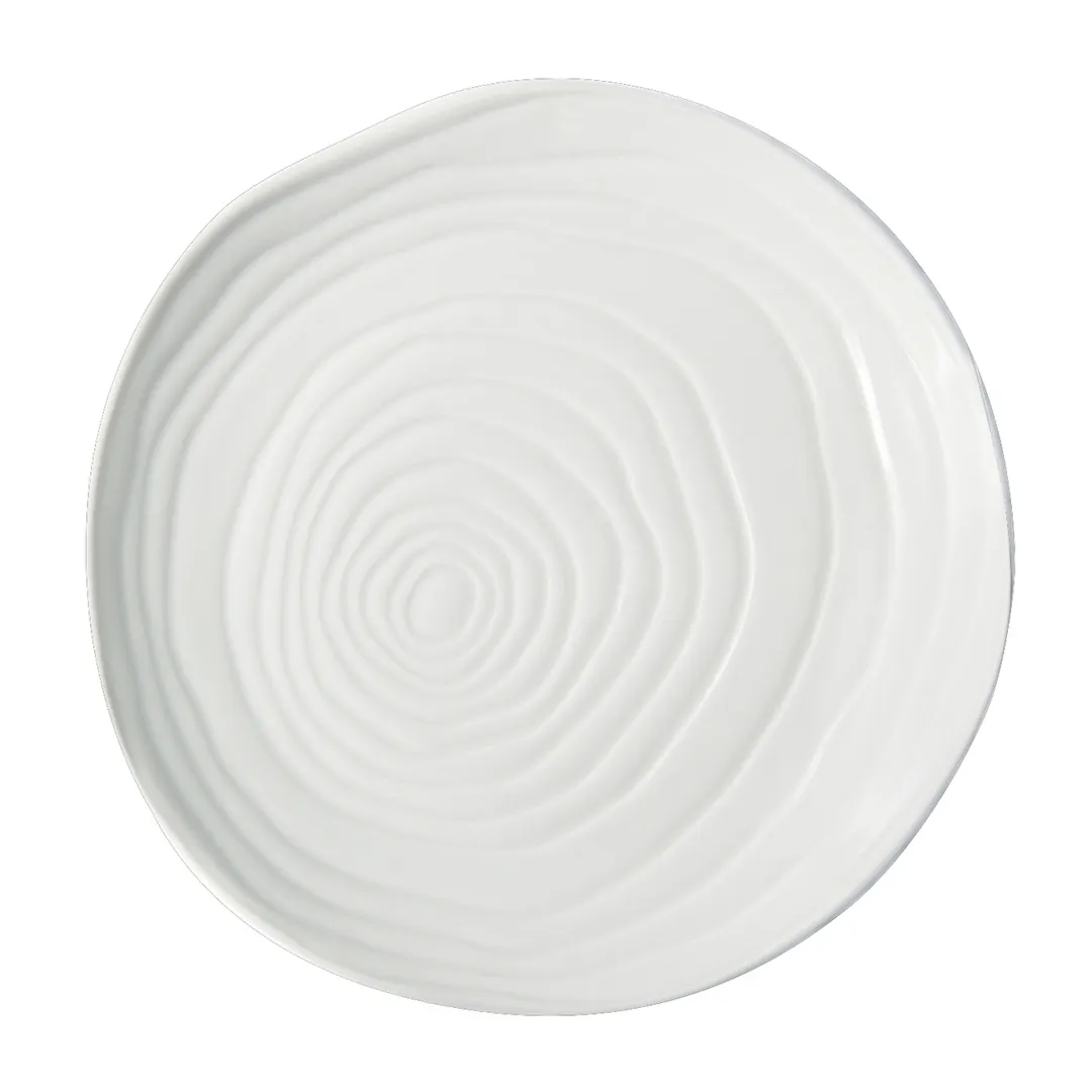 Steelite 6666V943 - 6.25" Indigo Omwc White Coupe Rim Round Porcelain Plate - 6/Case