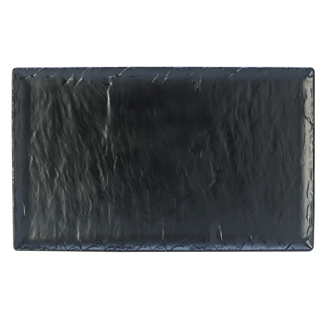 Steelite 68A415EL591 Rectangular Platter, 21" x 12-3/4", Black Melamine Slate - 6/Case