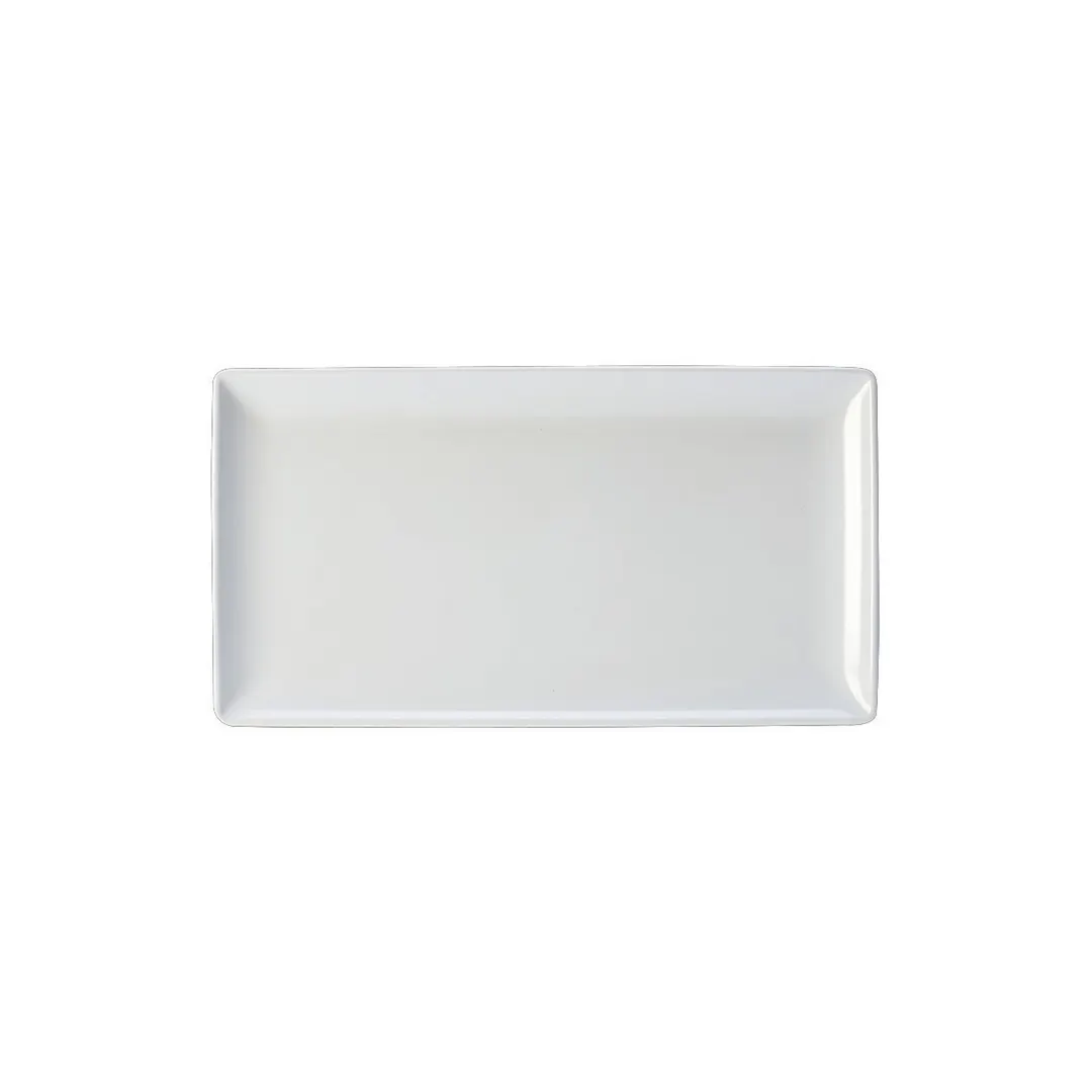 Steelite 68A417EL595 Plastic Rectangular Platter, 12-3/4" x 7" Melamine, White Finish - 1 Dozen