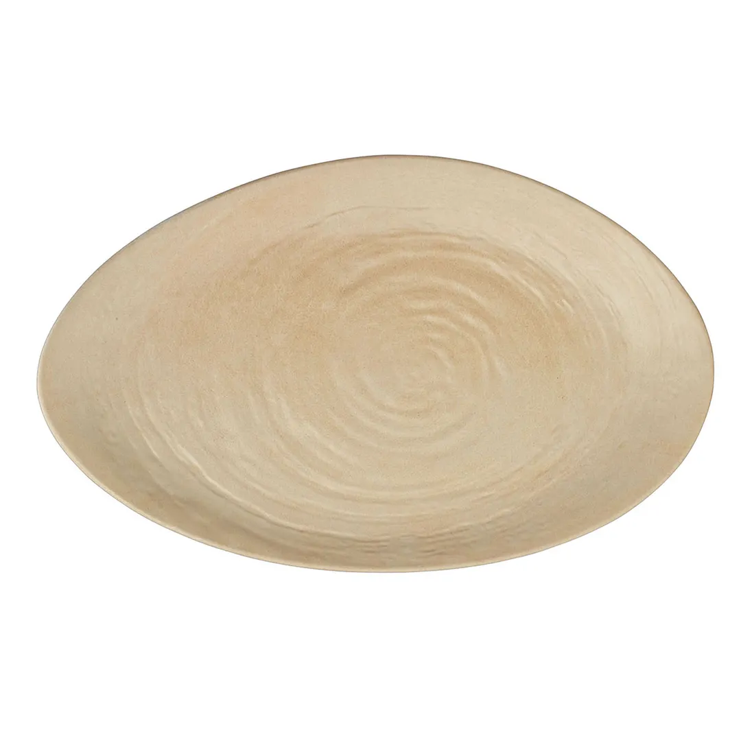 Steelite 68A452EL703 Oval Melamine Platter, 15-3/4" x 9-1/2", Tan Creations Scape Papyrus