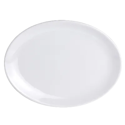 Steelite 6900E409 - Oval Porcelain Dinner Plate, 8" x 6" Coupe Rim, Varick Bistro Design - 1 Dozen