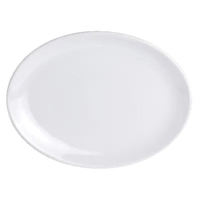 Steelite 6900E410 - 10" Oval Coupe Rim Porcelain Plate, Varick Bistro Style, 1 Dozen