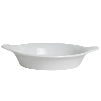 Steelite 6900E434 - Round Porcelain Au Gratin Dish 8-1/4" x 6-1/8" x 1-1/4", 16.75 Oz - 1 Dozen