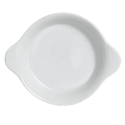 Steelite 6900E434 - Round Porcelain Au Gratin Dish 8-1/4" x 6-1/8" x 1-1/4", 16.75 Oz - 1 Dozen