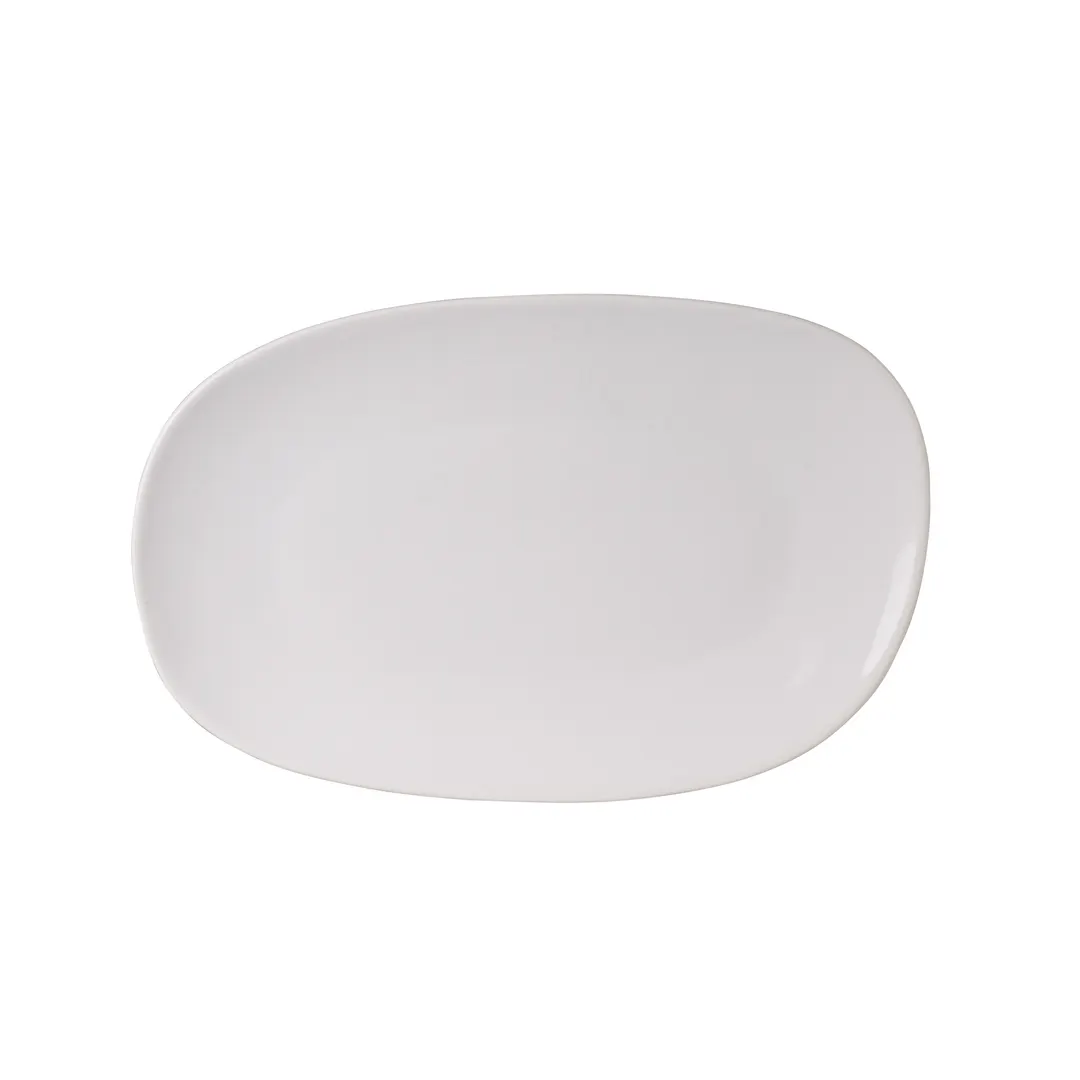 Steelite 6900E5037 Large Oval White Porcelain Dinner Plate 10-3/4" Varick Bistro - 1 Dozen