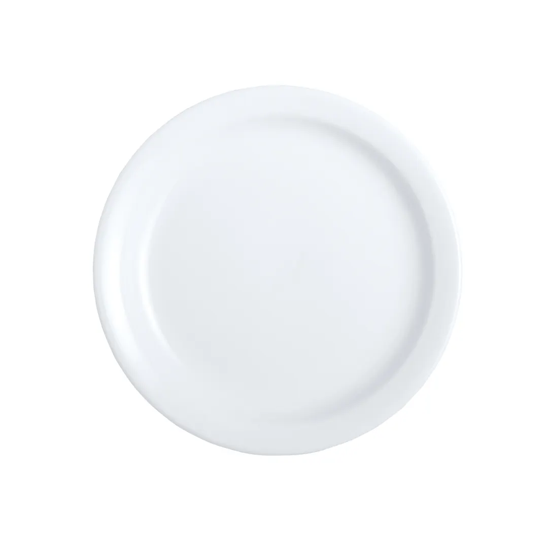 Steelite 6900E5084 - 8" Round White Porcelain Cafe Plate, Classic Cafe Varick Finish, 1 Dozen