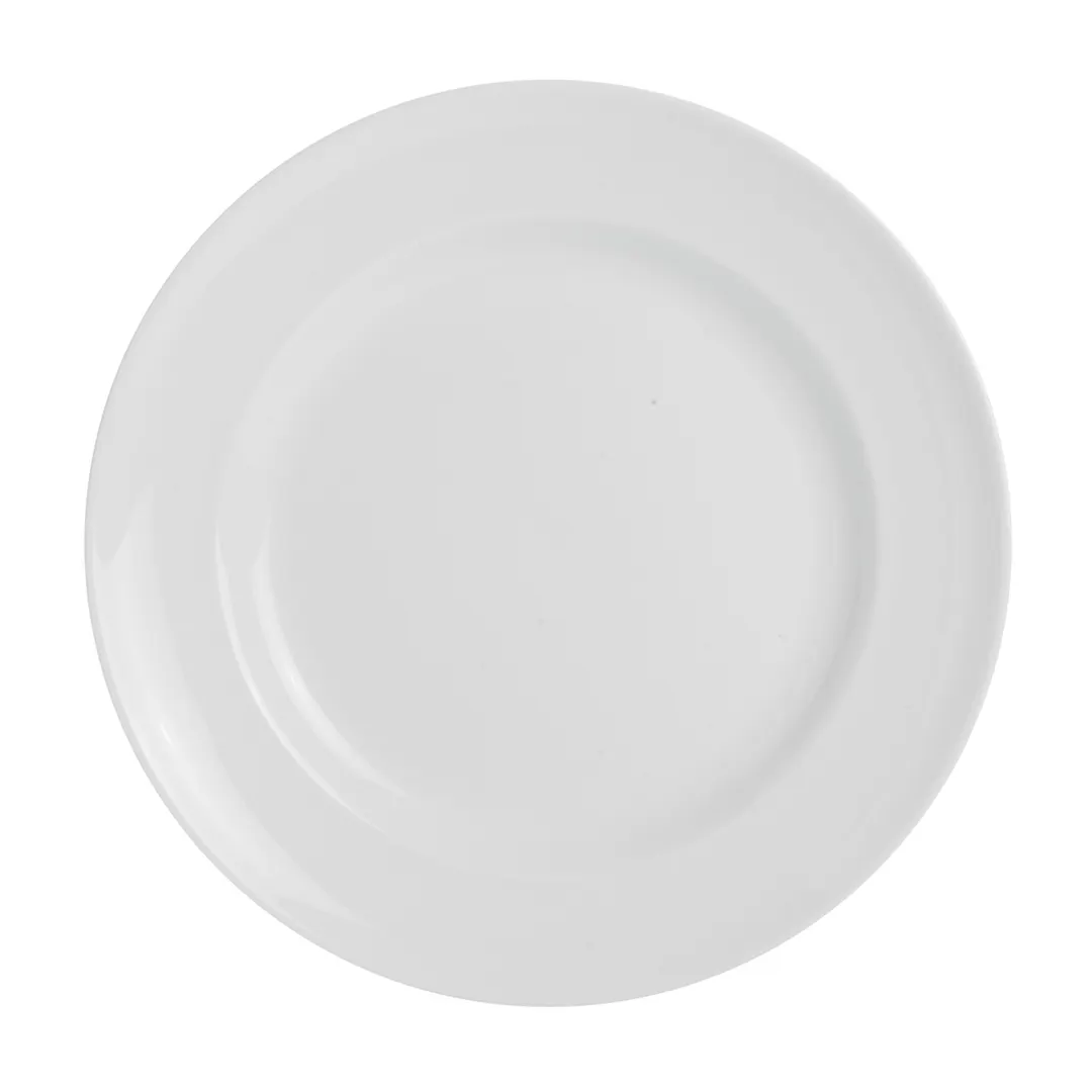 Steelite 6940E6052 Rim Plate, 11" Round White Porcelain, Microwave/Dishwasher Safe - 1 Dozen