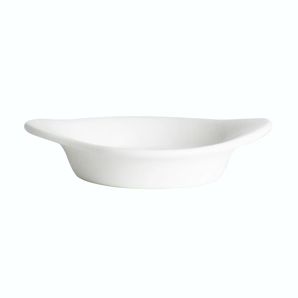 Steelite 6940E6106 - Au Gratin Dish, 3‑3/8" x 2‑5/8" x 3/4" Porcelain, Microwave Safe - 1 Dozen
