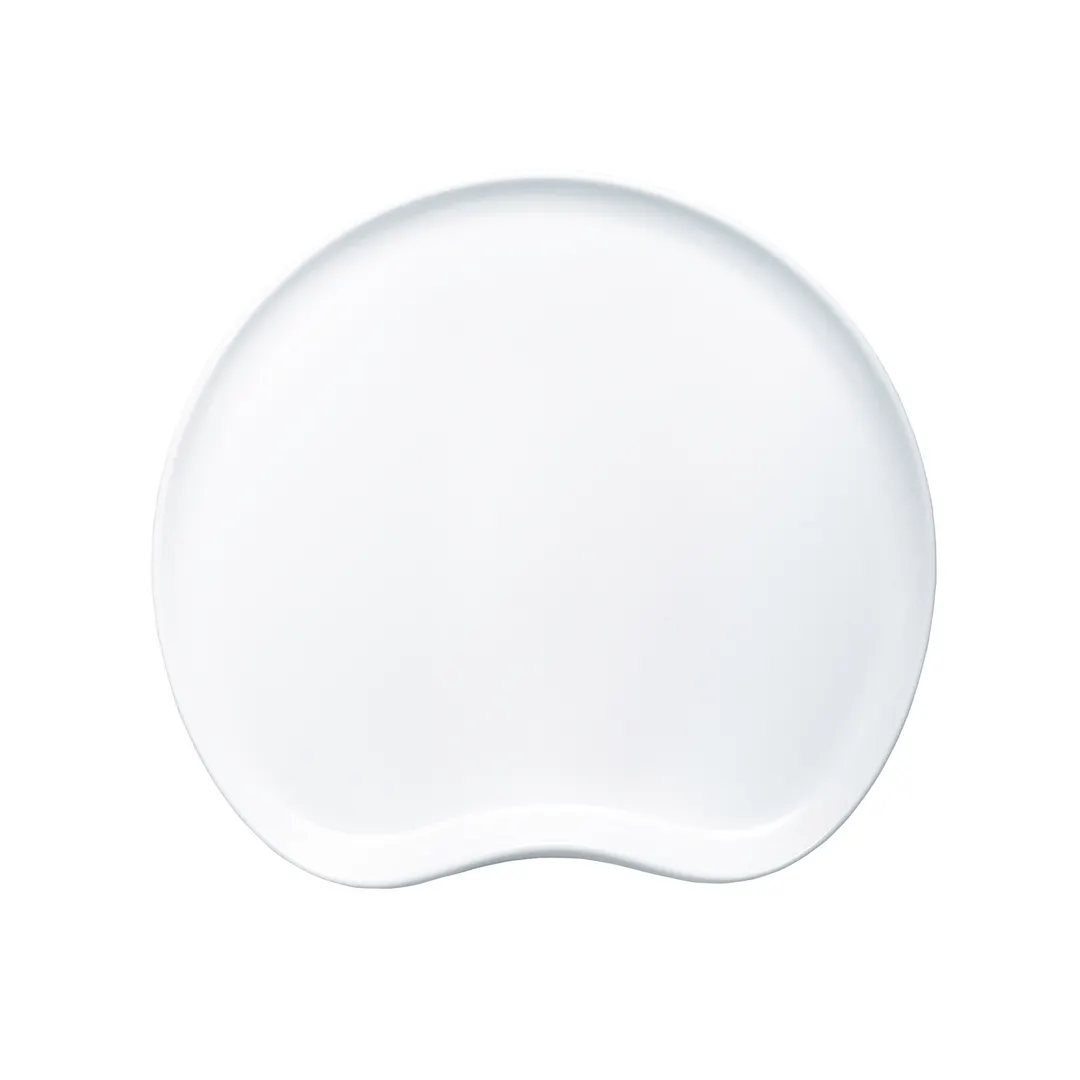 Steelite 6940E6175 White Porcelain Tray, Curved 9.75" x 9" x 1.375", Modern Design - 6/Pack