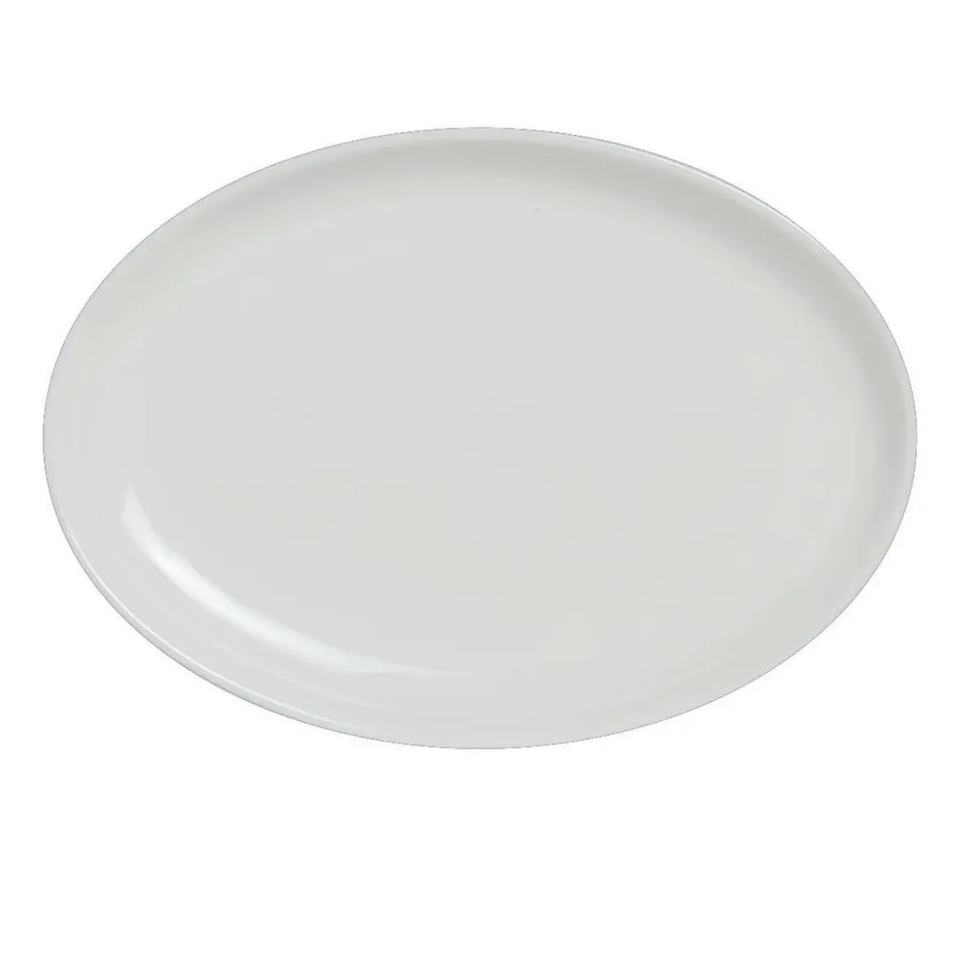 Steelite 6940E652 - Oval China Plate, 8" x 5½" Coupe Rim, Porcelain, Folio Alpha Ceram - 1 Dozen