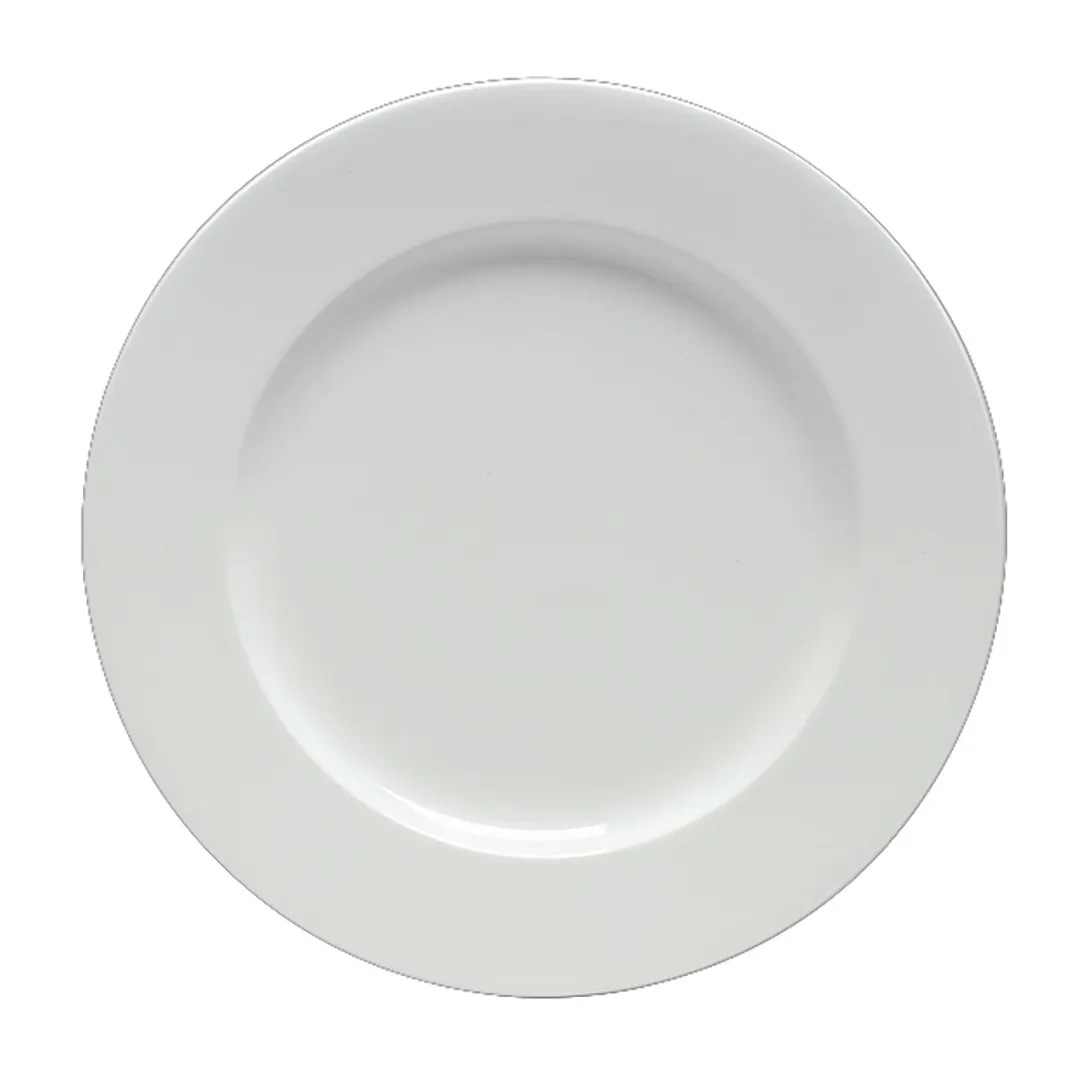 Steelite 6940E681 - 7-1/2" Round White Porcelain Plate, Medium Rim, Microwave Safe - 1 Dozen