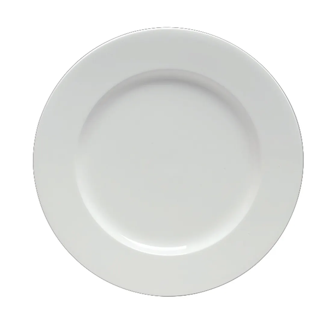 Steelite 6940E682 10-1/4" Porcelain Plate, White, Medium Rim, Microwave/Dishwasher Safe - 1 Dozen