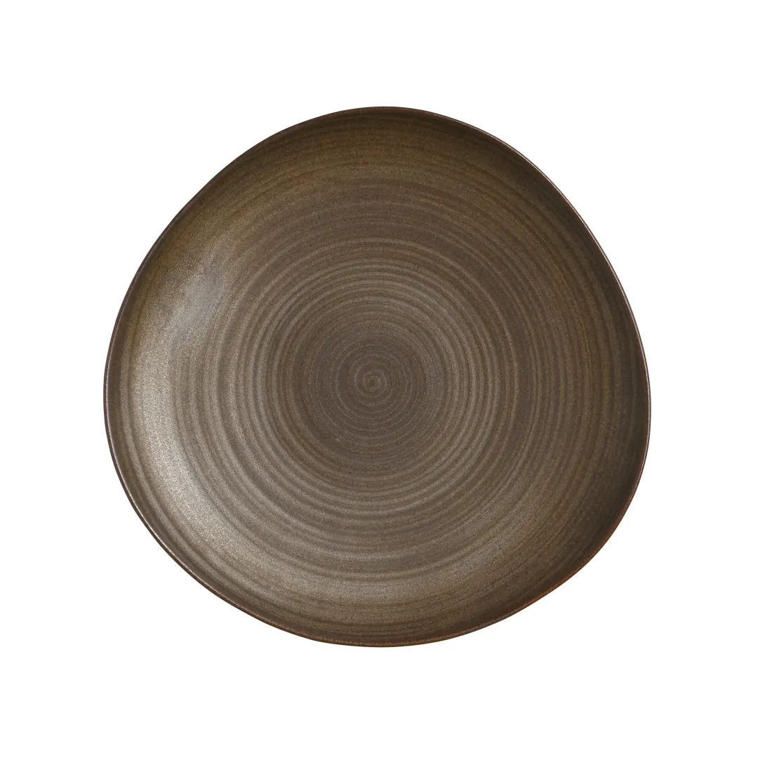 Steelite 6965E6155 - 9" Patina Bronze Round Porcelain Dinner Plate, Dishwasher Safe - 24/Case