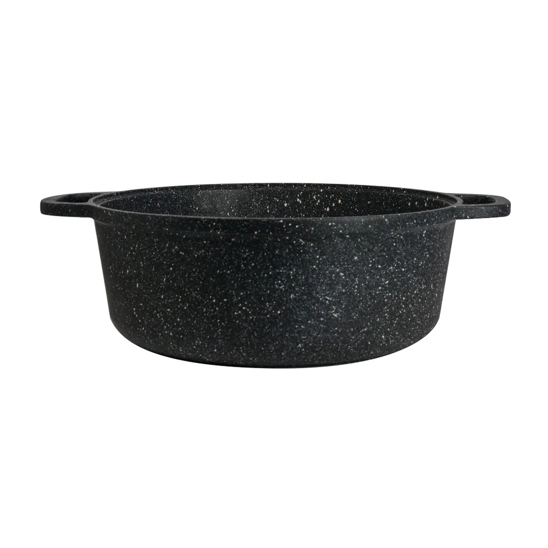Steelite 6976QU003 Pot, 5-3/4 Qt Casserole, 14" Dia x 4" H, Black, Aluminum, Induction Tempered Lid