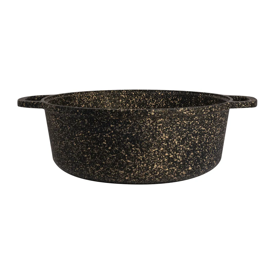 Steelite 6977QU003 Pot, 5-3/4 Qt, 14-3/4" Dia x 4-1/2" H, Brown Aluminum, Induction Ready, Glass Lid