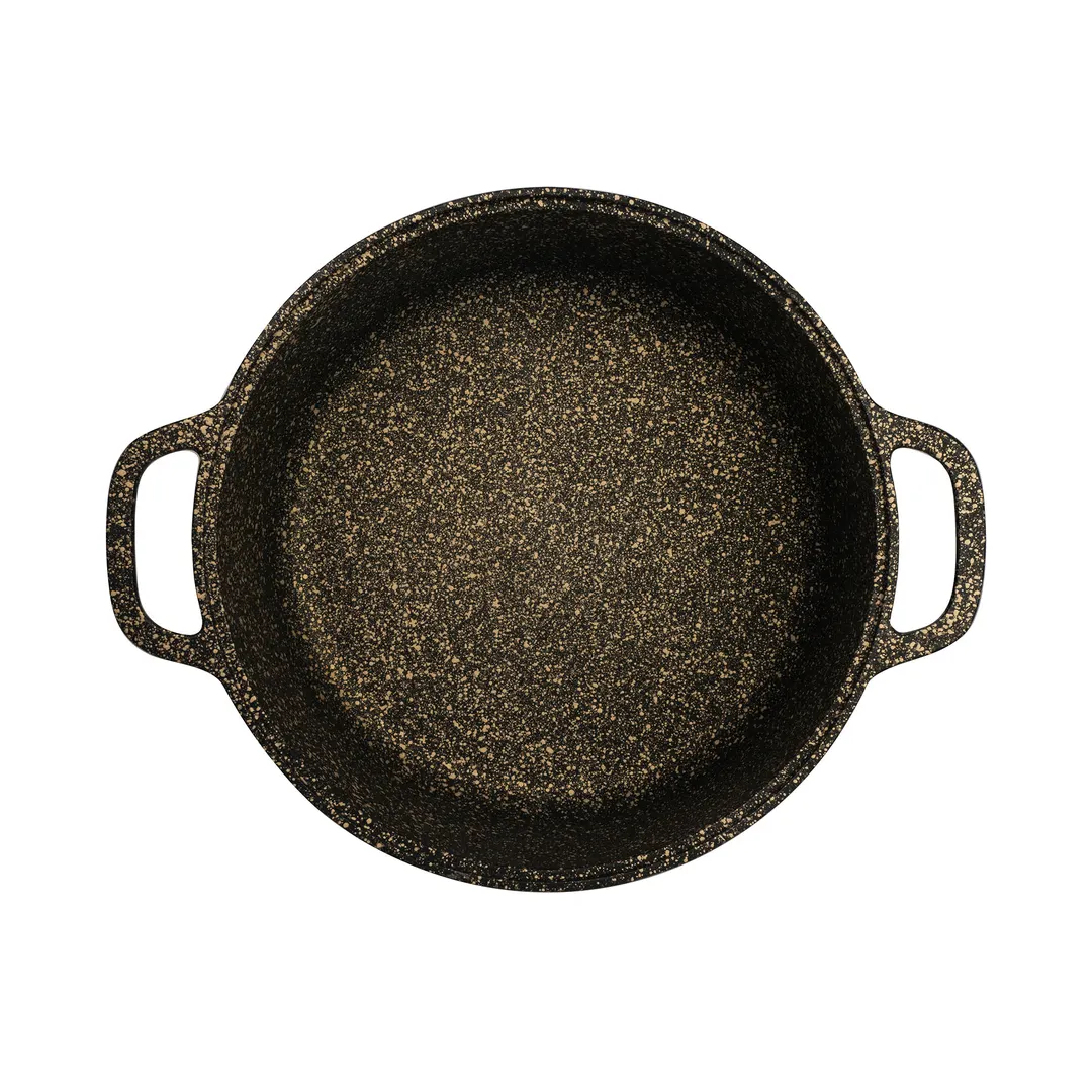Steelite 6977QU003 Pot, 5-3/4 Qt, 14-3/4" Dia x 4-1/2" H, Brown Aluminum, Induction Ready, Glass Lid