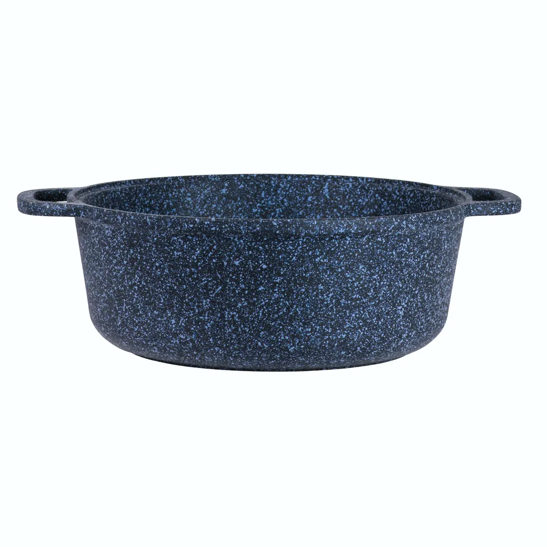Steelite 6978QU003 14" Round Casserole, 5‑6 Qt Blue 4‑Ply Aluminum, Lid, Oven‑Safe 450°F, Induction