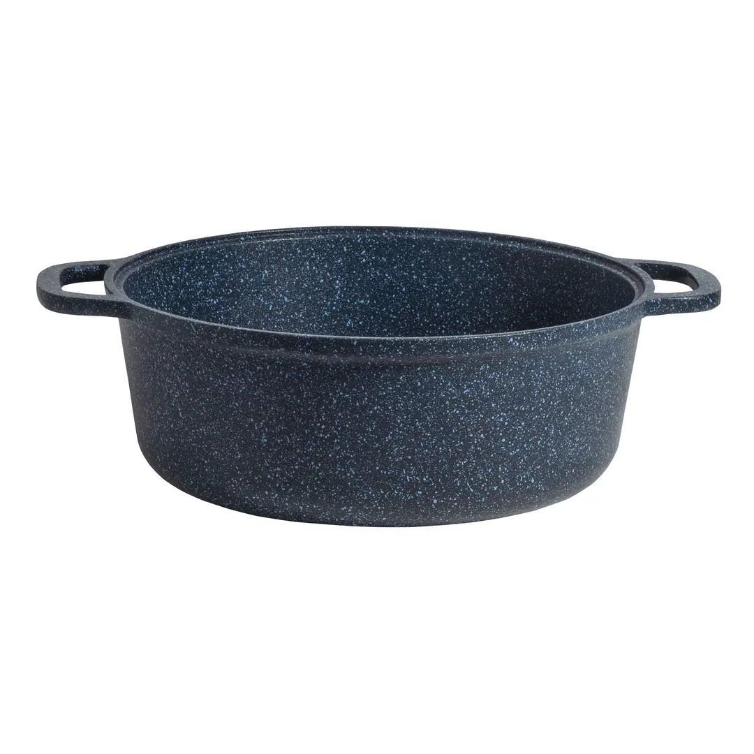 Steelite 6978QU003B Pot, 1-1/2-Gal (32-95 Oz) 14-3/4"W X 11-3/4"D X 4-1/2"H, Blue Aluminum - 1/Case